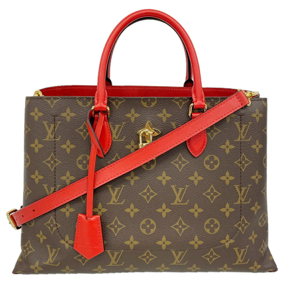 Louis Vuitton Monogram Flower Tote Handbag M43553 Brown Coquelicot 2-way bag ...